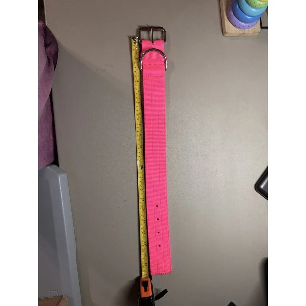 Dog Collar NWOT neon Pink Size Large (22” Long 2” Width)